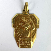 Load image into Gallery viewer, Antique French Holy Saint Christopher 18K Yellow Gold Charm Pendant