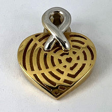 Load image into Gallery viewer, French Spider Web Love Heart 18K Yellow White Gold Pendant
