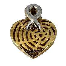 Load image into Gallery viewer, French Spider Web Love Heart 18K Yellow White Gold Pendant