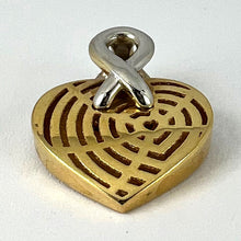 Load image into Gallery viewer, French Spider Web Love Heart 18K Yellow White Gold Pendant
