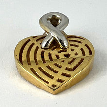 Load image into Gallery viewer, French Spider Web Love Heart 18K Yellow White Gold Pendant