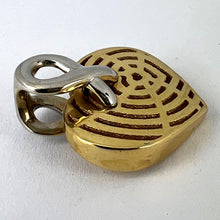 Load image into Gallery viewer, French Spider Web Love Heart 18K Yellow White Gold Pendant