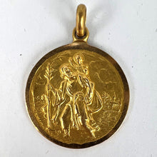 Load image into Gallery viewer, Vintage Saint Christopher 18K Yellow Gold Charm Pendant