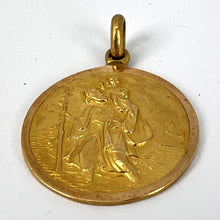 Load image into Gallery viewer, Vintage Saint Christopher 18K Yellow Gold Charm Pendant