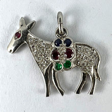 Load image into Gallery viewer, Art Deco Donkey Mule Horse Platinum Diamond Ruby Sapphire Emerald Charm Pendant