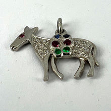 Load image into Gallery viewer, Art Deco Donkey Mule Horse Platinum Diamond Ruby Sapphire Emerald Charm Pendant