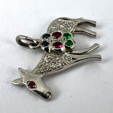 Load image into Gallery viewer, Art Deco Donkey Mule Horse Platinum Diamond Ruby Sapphire Emerald Charm Pendant