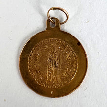 Load image into Gallery viewer, French 18K Yellow Gold Notre Dame de Lourdes Charm Pendant Medal
