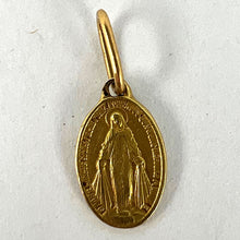 Load image into Gallery viewer, Mini Virgin Mary Miraculous Medal 18K Yellow Gold Charm Pendant