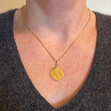 Load image into Gallery viewer, French Saint Michael Dragon Parachute Regiment 18K Yellow Gold Charm Pendant