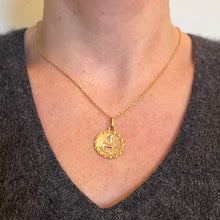 Load image into Gallery viewer, Augis French More Than Yesterday Ruby 18K Yellow Gold Love Charm Pendant