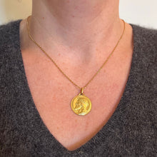 Load image into Gallery viewer, French 18K Yellow Gold Jesus Christ Crown of Thorns Medal Charm Pendant