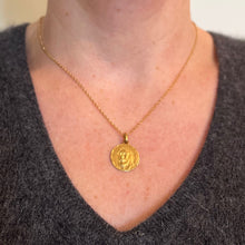 Load image into Gallery viewer, French Jesus Christ Crown of Thorns 18K Yellow Gold Medal Charm Pendant