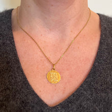 Load image into Gallery viewer, French Libra Starsign Zodiac 18K Yellow Gold Charm Medal Pendant