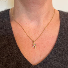 Load image into Gallery viewer, French Music Treble Clef Diamond 18K Yellow Gold Charm Medal Pendant