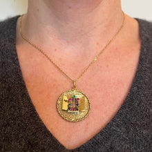 Load image into Gallery viewer, French Open Window Love Heart 18K Yellow Gold Gem Set Pendant