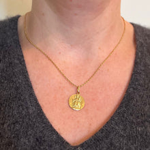 Load image into Gallery viewer, French Sacred Heart Madonna and Child 18K Yellow Gold Medal Pendant