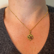 Load image into Gallery viewer, French Art Nouveau Griffon Chimera 18 Karat Yellow Gold Ruby Charm Pendant