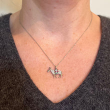 Load image into Gallery viewer, Art Deco Donkey Mule Horse Platinum Diamond Ruby Sapphire Emerald Charm Pendant