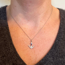 Load image into Gallery viewer, Art Deco Platinum Diamond Sapphire Anchor Charm Pendant