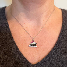 Load image into Gallery viewer, Art Deco Ocean Liner Steam Ship Boat Platinum Diamond Ruby Onyx Charm Pendant