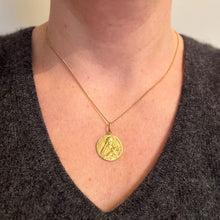 Load image into Gallery viewer, French St Therese 18K Yellow Gold Religious Medal Pendant