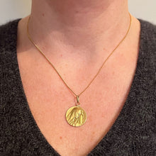 Load image into Gallery viewer, French Religious Virgin Mary 18K Yellow Gold Medal Pendant