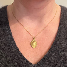 Load image into Gallery viewer, French Religious Virgin Mary 18K Yellow Gold Medal Pendant