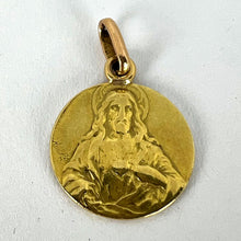 Load image into Gallery viewer, French Sacred Heart Madonna and Child 18K Yellow Gold Medal Pendant