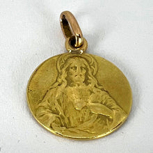 Load image into Gallery viewer, French Sacred Heart Madonna and Child 18K Yellow Gold Medal Pendant