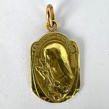 Load image into Gallery viewer, French Religious 18K Yellow Gold St Therese Charm Pendant