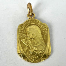Load image into Gallery viewer, French Religious 18K Yellow Gold St Therese Charm Pendant