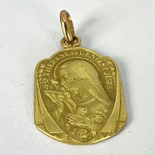 Load image into Gallery viewer, French Religious 18K Yellow Gold St Therese Charm Pendant