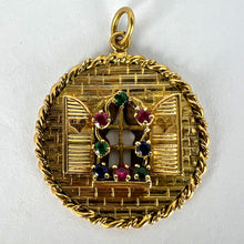 Load image into Gallery viewer, French Open Window Love Heart 18K Yellow Gold Gem Set Pendant