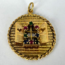 Load image into Gallery viewer, French Open Window Love Heart 18K Yellow Gold Gem Set Pendant