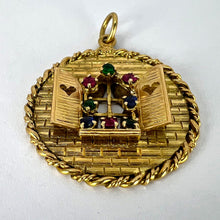 Load image into Gallery viewer, French Open Window Love Heart 18K Yellow Gold Gem Set Pendant