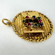 Load image into Gallery viewer, French Open Window Love Heart 18K Yellow Gold Gem Set Pendant