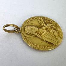 Load image into Gallery viewer, French St Therese 18K Yellow Gold Religious Medal Pendant