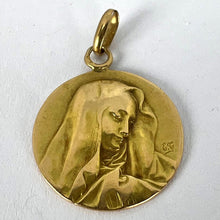 Load image into Gallery viewer, French Religious Virgin Mary 18K Yellow Gold Medal Pendant