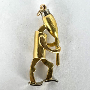 Piper Musician Cartoon Character 18K Yellow White Gold Charm Pendant