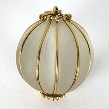 Load image into Gallery viewer, Huge Frosted Glass 18K Yellow Gold Gadrooned Spherical Pendant