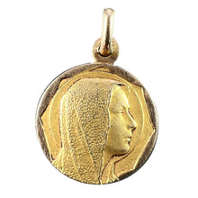 Load image into Gallery viewer, French Religious Virgin Mary 18K Yellow Gold Charm Pendant
