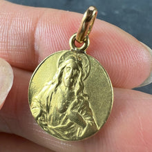 Load image into Gallery viewer, French Sacred Heart Madonna and Child 18K Yellow Gold Medal Pendant