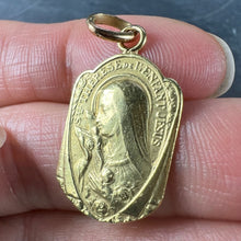Load image into Gallery viewer, French Religious 18K Yellow Gold St Therese Charm Pendant