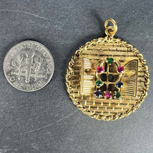 Load image into Gallery viewer, French Open Window Love Heart 18K Yellow Gold Gem Set Pendant