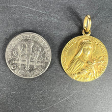 Load image into Gallery viewer, French St Therese 18K Yellow Gold Religious Medal Pendant
