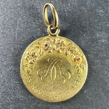 Load image into Gallery viewer, French St Therese 18K Yellow Gold Religious Medal Pendant