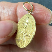 Load image into Gallery viewer, French St Therese 18K Yellow Gold Religious Medal Pendant