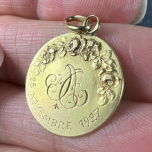 Load image into Gallery viewer, French St Therese 18K Yellow Gold Religious Medal Pendant
