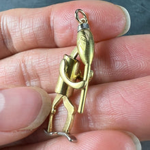 Load image into Gallery viewer, Piper Musician Cartoon Character 18K Yellow White Gold Charm Pendant